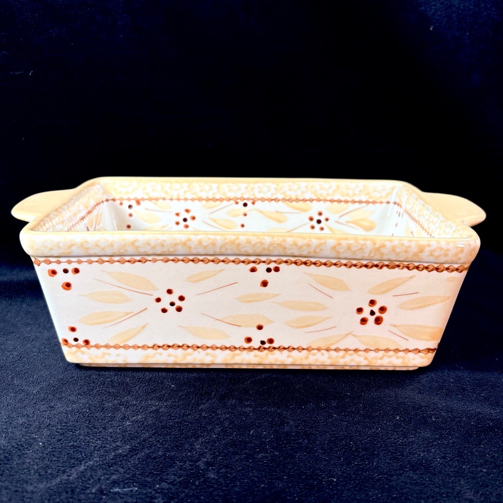 Temp-tations Old World 1.5 QT Rectangle Baker Yellow Floral Stoneware KFI-698704